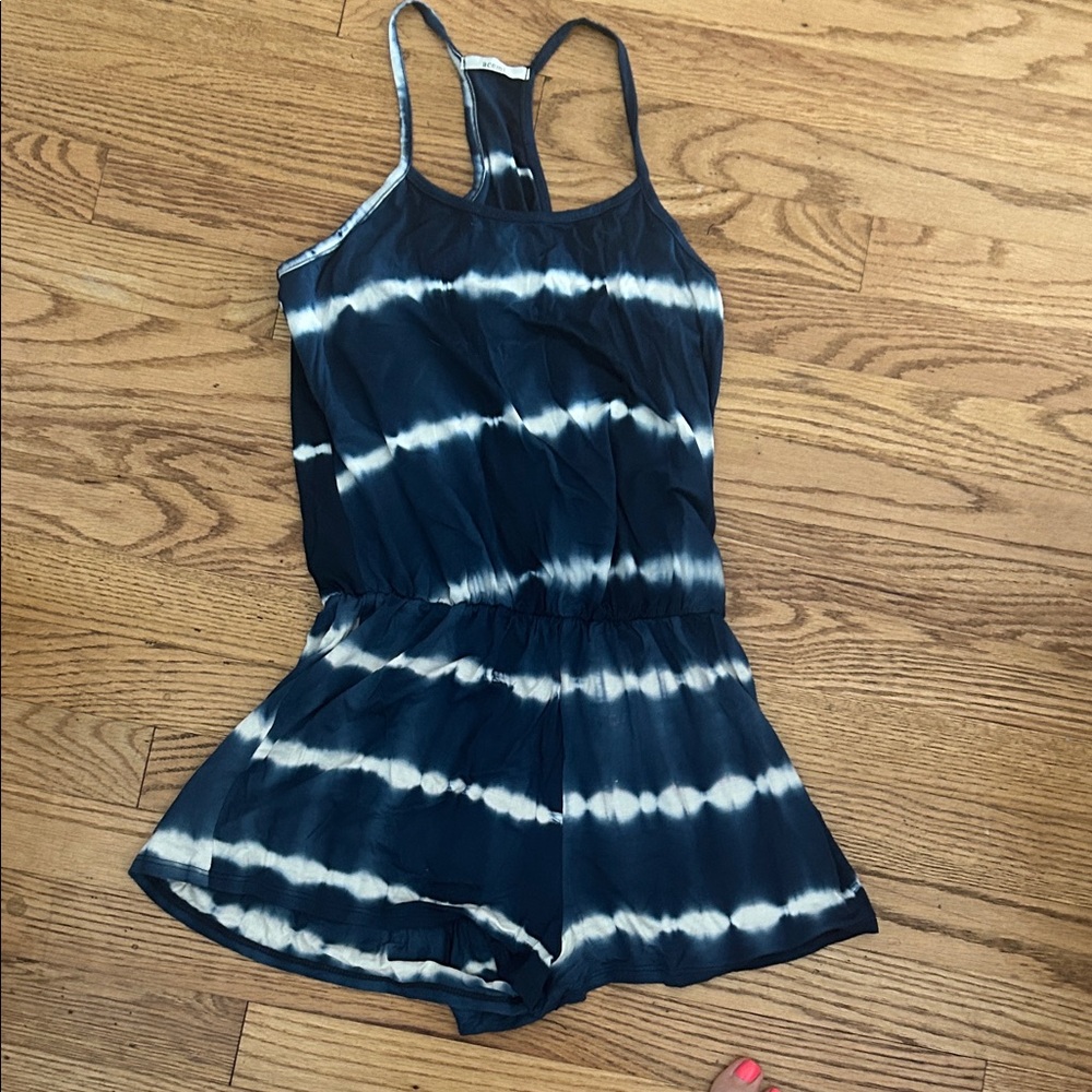 Acemi Navy and White Tie-Dye Romper